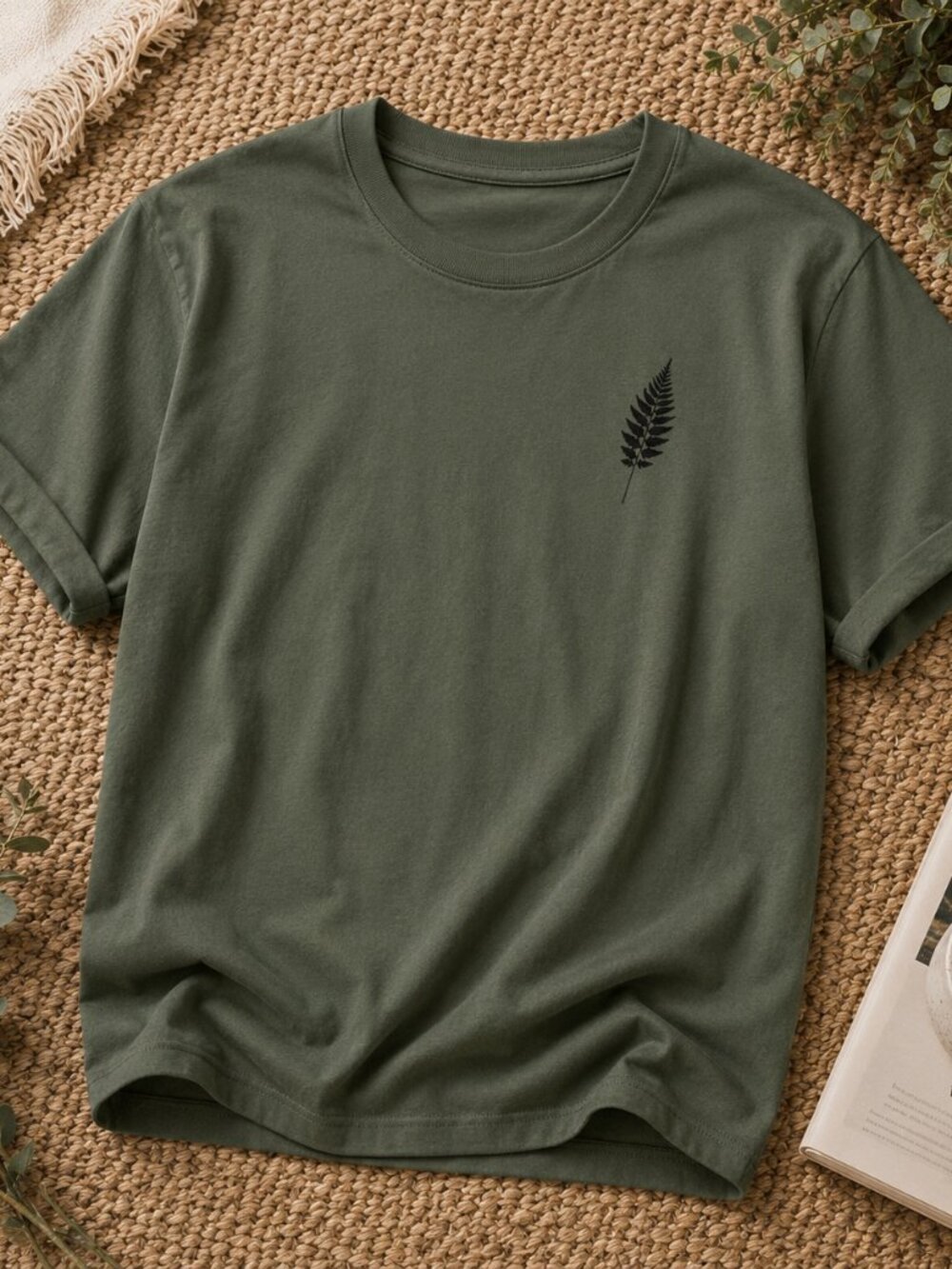 Men's Minimalist Fern Shirt | Nature Tee | Hiking Shirt | Botanical T-Shirt